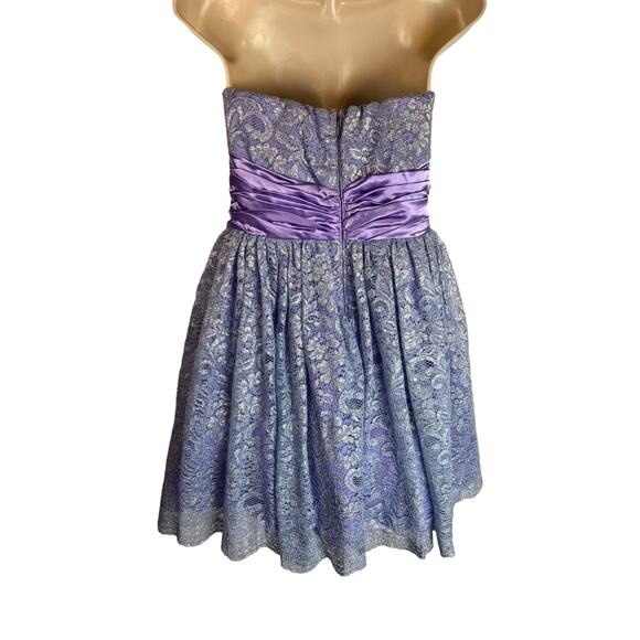 As U Wish Purple Lace Strapless Formal Party Prom Dress 5 - Picture 7 of 10